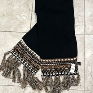 Express extra long knit scarf with fringe trim classic colors